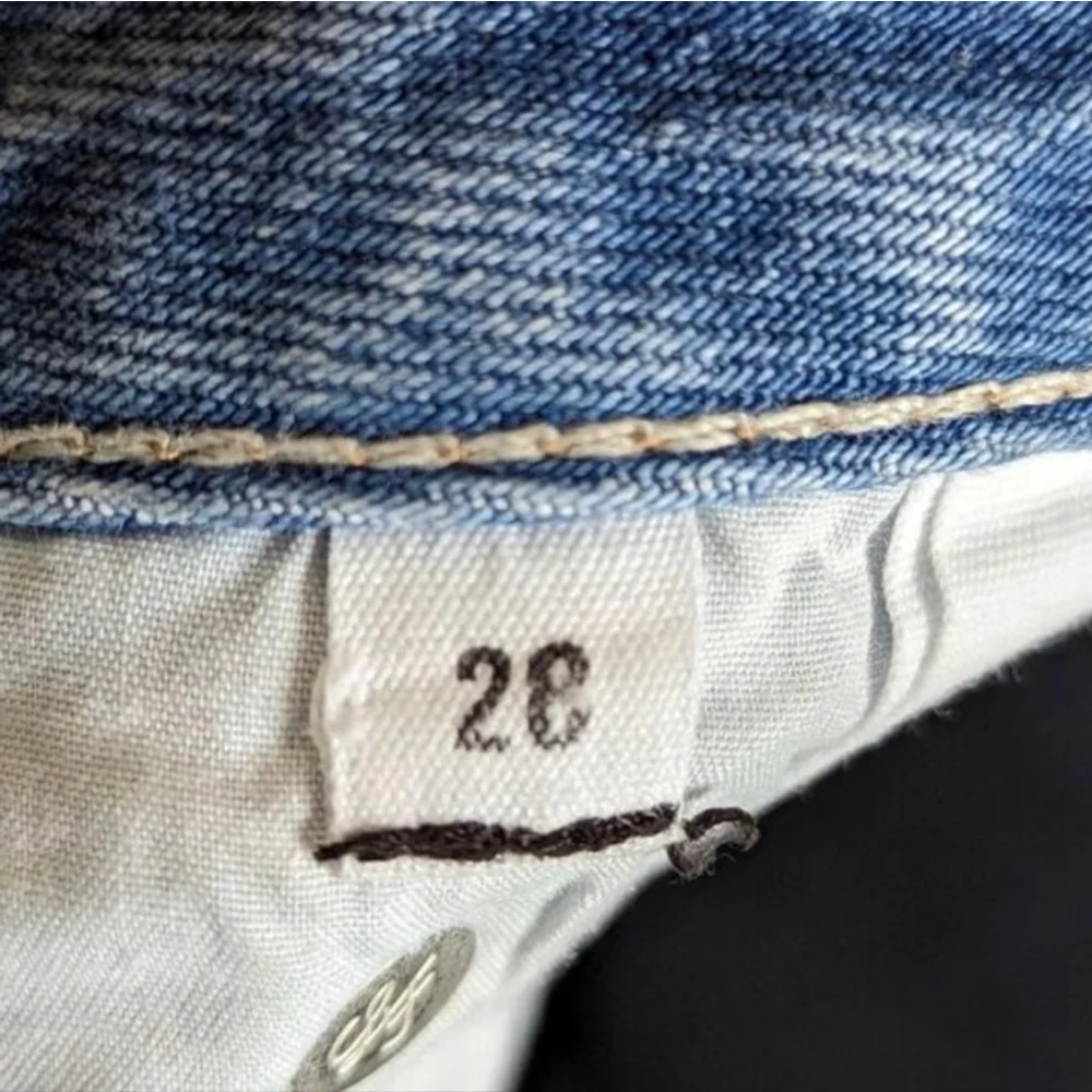 Lovers + Friends Y2K Elijah Distressed Asymmetrical Cotton Denim Mini Skirt 28